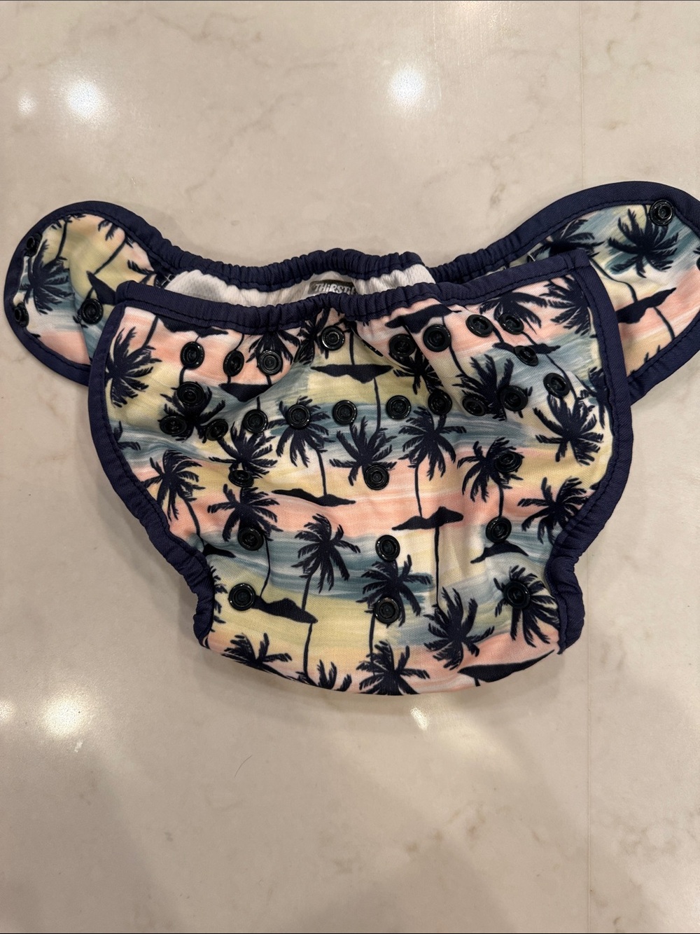 EUC Thirsties Reusable Swim Diaper - Tropical Palm Print - Size 2 (18-40 lbs)